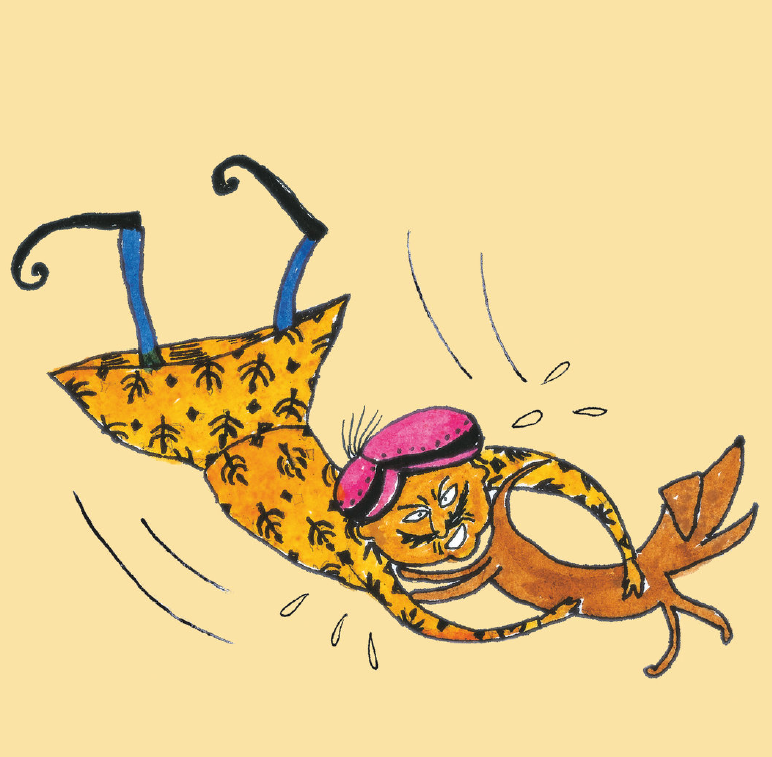 Cover of the book 'Fat King Thin Dog' showing a chubby king running after a thin dog with a playful expression, set against a bright, outdoor background.